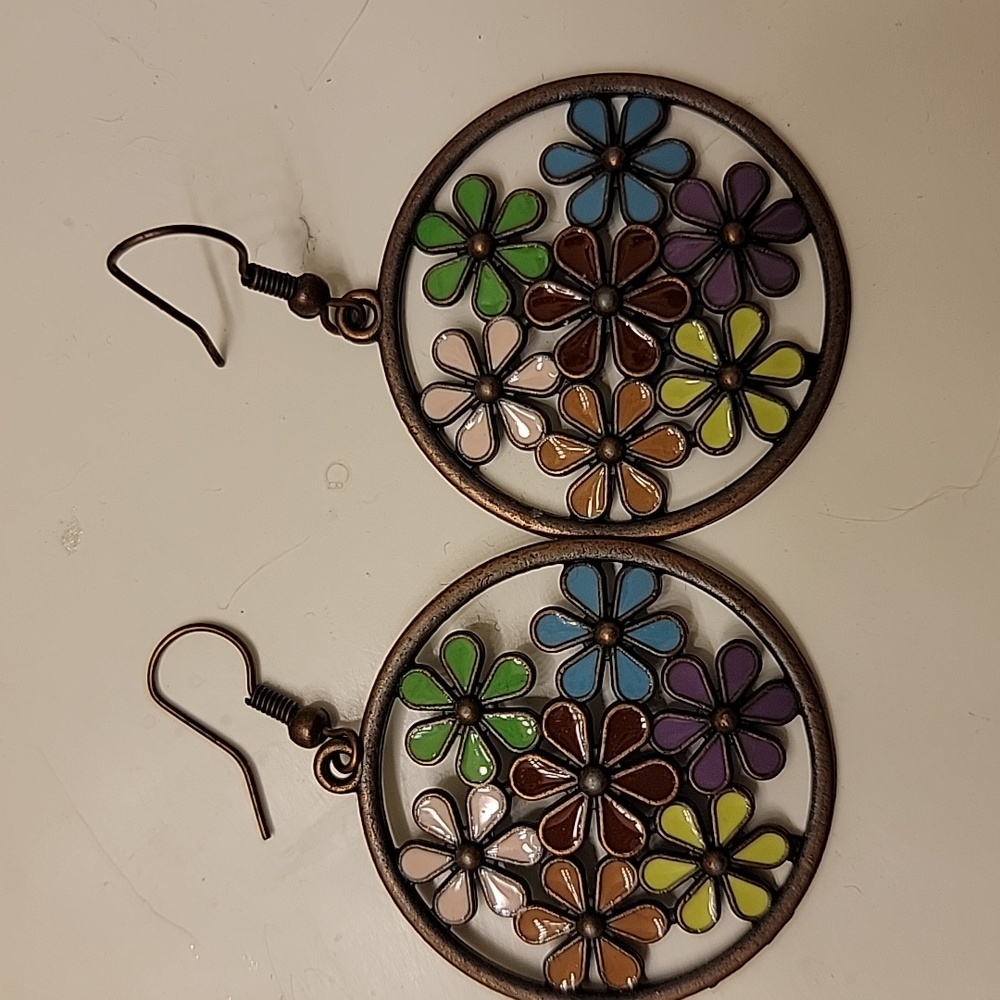 Bright flower earrings